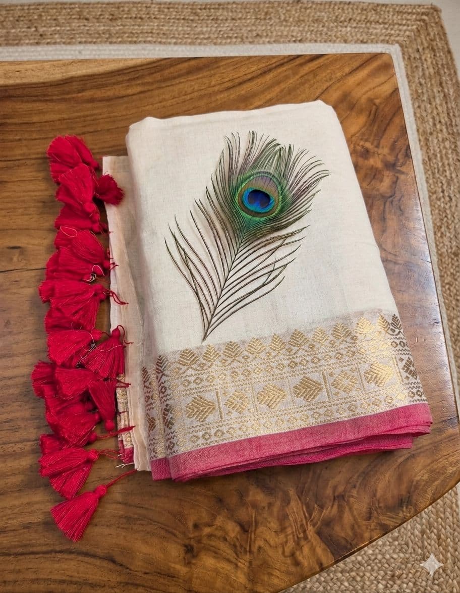 "Gouri" - Mul Cotton Saree — Mul Cotton fabric — Cotton — from Kolkata — buy online India