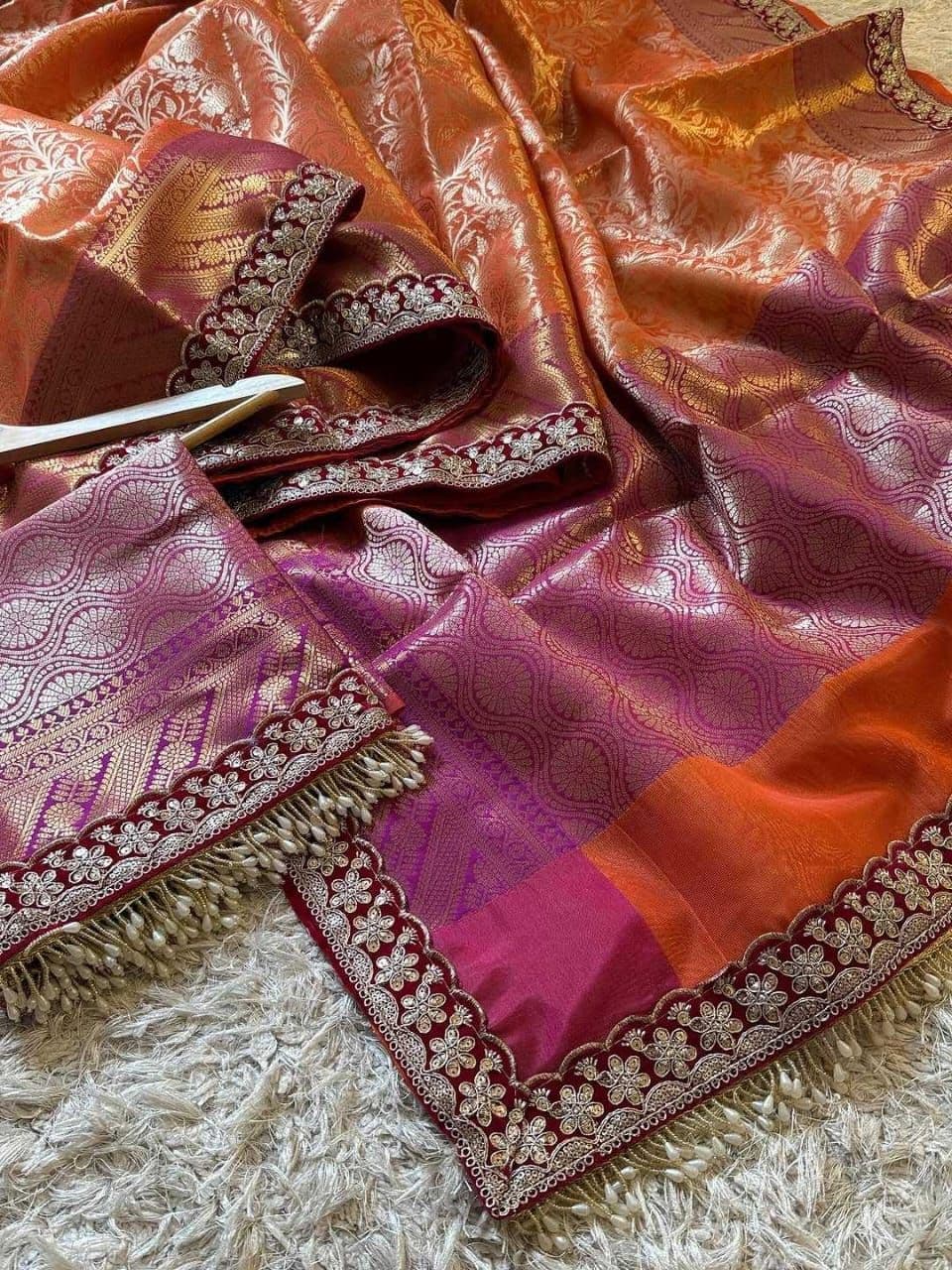 BANARASI KANCHI PATTU SILK — Silk fabric — Banarasi — from Banaras — buy online India