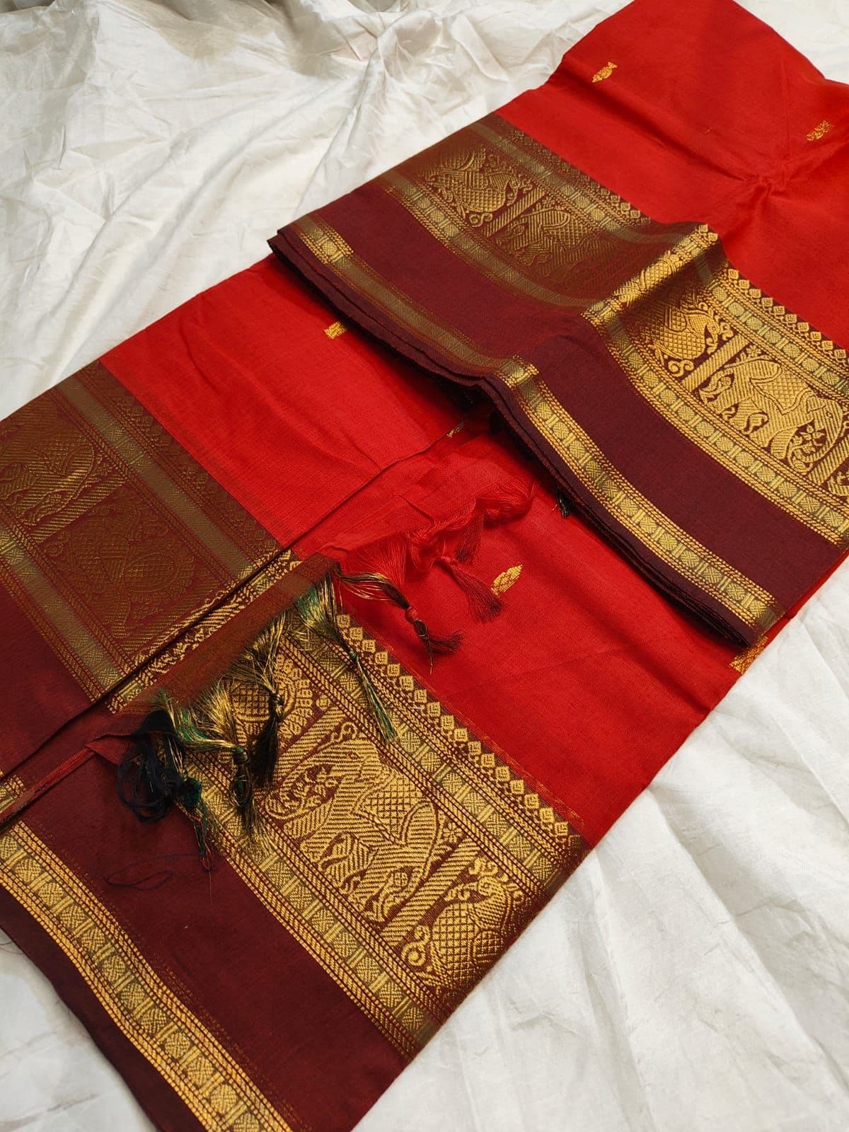 Premium Kanchi Korvai Cotton — Cotton fabric — Kanchipuram — from Tamilnadu — buy online India