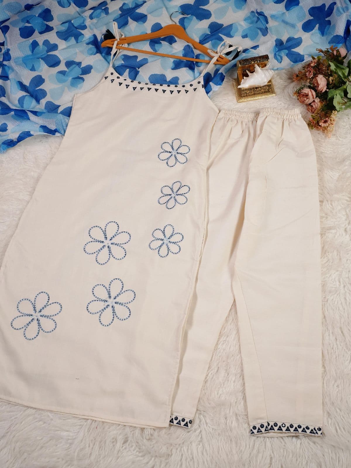 Reyon Suit & Dupatta - Blue — Reyon fabric — Kurtis — buy online India