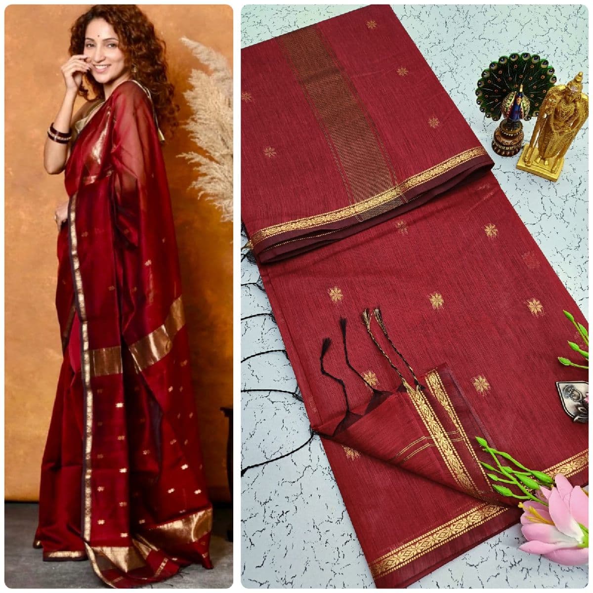 Premium Maheswari Silk Cotton Sarees — Silk Cotton fabric — Sarees — buy online India