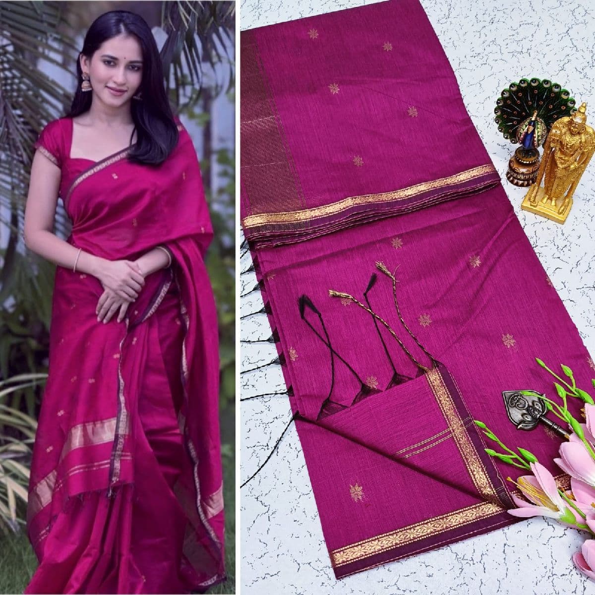 Premium Maheswari Silk Cotton Sarees