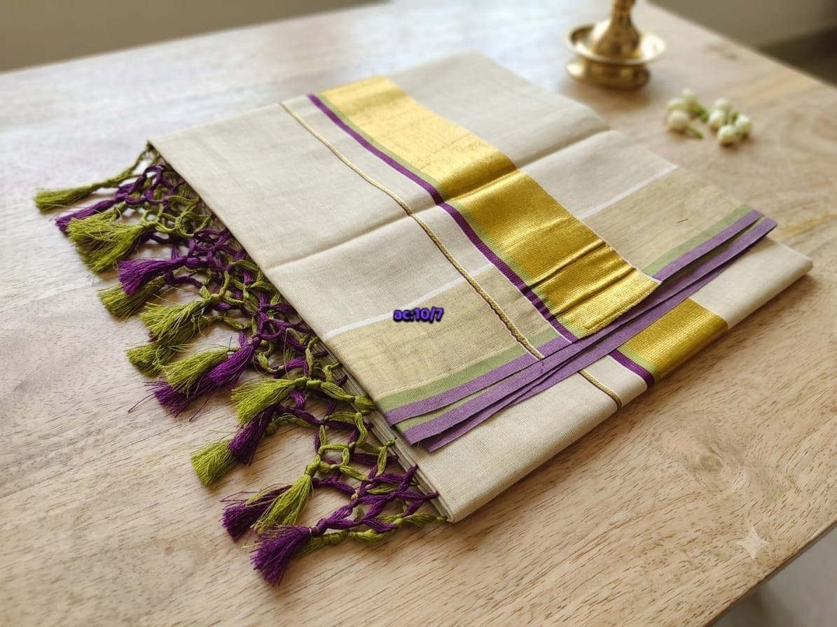 Kerala Set Saree with Kunjam