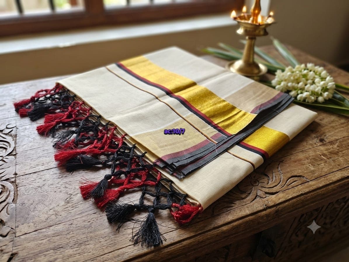 Kerala Set Saree with Kunjam